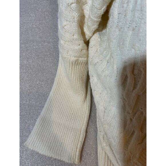 Matilda Jane Cream Cable Knit Heavy Silent Night Boho Cardigan Women Medium - Picture 5 of 8